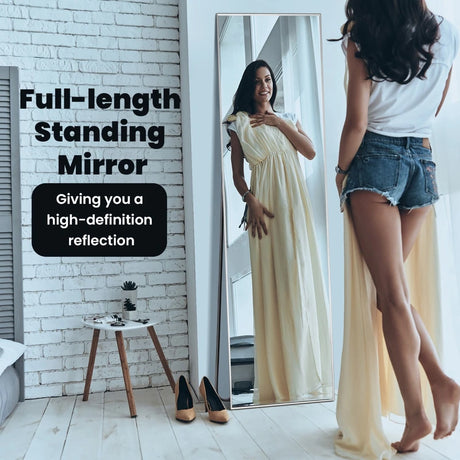 Free-standing wall-mountable mirror 160 x 40 cm