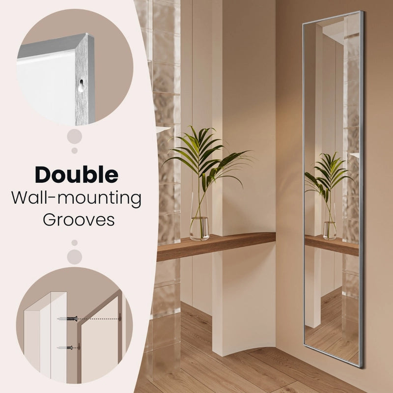 Free-standing wall-mountable mirror 160 x 40 cm