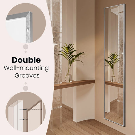 Free-standing wall-mountable mirror 160 x 40 cm