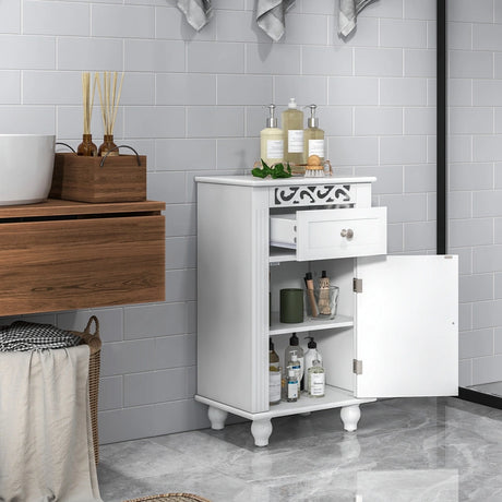 Bathroom Floor Storage Cabinet Organizer with Drawer