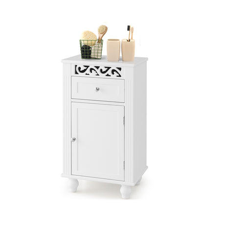 Bathroom Floor Storage Cabinet Organizer with Drawer