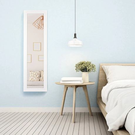 LED Lights Wall Door Mounted Jewelry Cabinet with Full Length Mirror