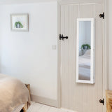 LED Lights Wall Door Mounted Jewelry Cabinet with Full Length Mirror