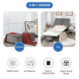2-In-1 Folding Ottoman Sleeper with Mattress for Home/Office/Bedroom