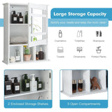 Wall Mounted and Mirrored Bathroom Cabinet-White