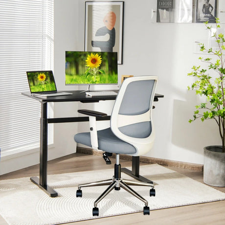 Ergonomic Computer Table and Workstation With USB Charging Port-Black