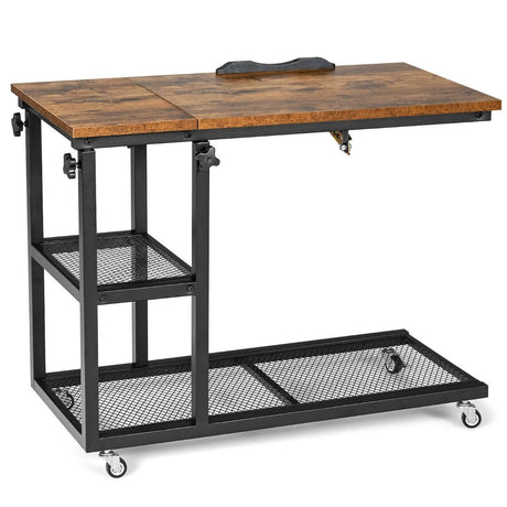 Adjustable C-Shaped Bedside Table