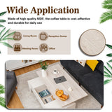 47 Inch Lift Top Coffee Table with Hidden Compartment and Drawers-White