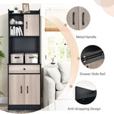 3-Door Storage Cabinet with Adjustable Shelves for Kitchen