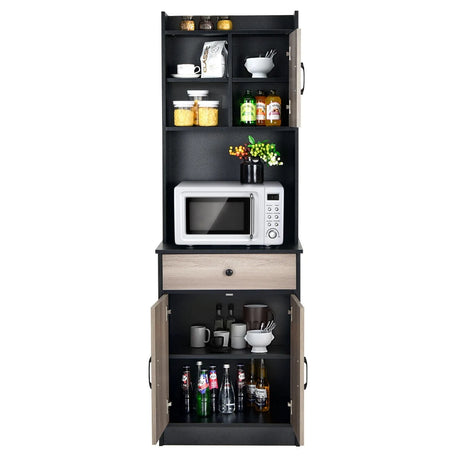 3-Door Storage Cabinet with Adjustable Shelves for Kitchen