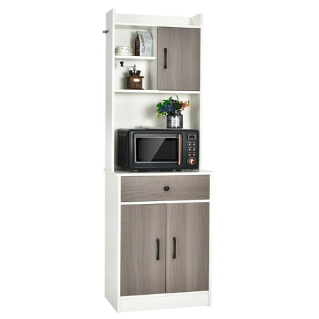 3-Door Storage Cabinet with Adjustable Shelves for Kitchen