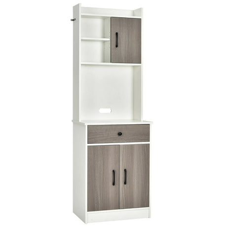 3-Door Storage Cabinet with Adjustable Shelves for Kitchen