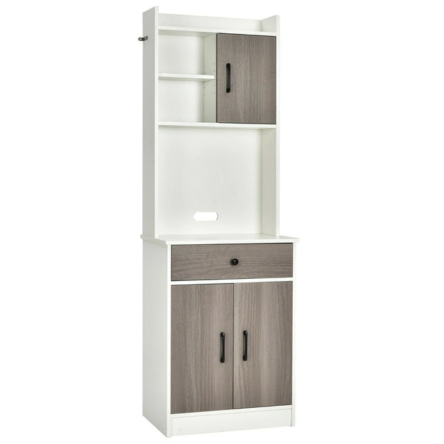 3-Door Storage Cabinet with Adjustable Shelves for Kitchen