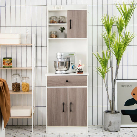 3-Door Storage Cabinet with Adjustable Shelves for Kitchen