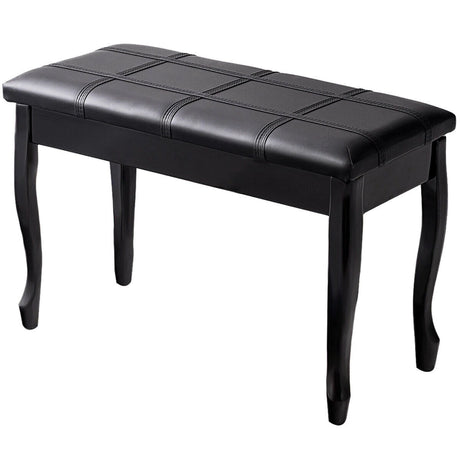 Piano Bench Stool with Padded Cushion for Home Black