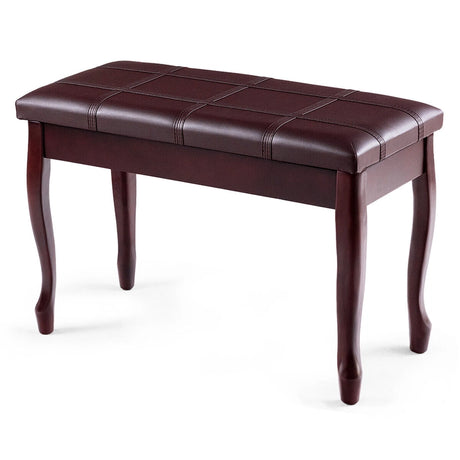 Piano Bench Stool with Padded Cushion for Home Brown