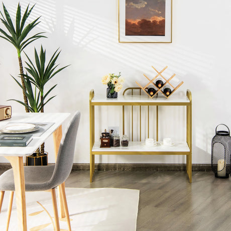 2-Tier Narrow Console Table with Storage Shelf for Entryway