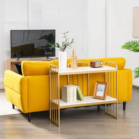 2-Tier Narrow Console Table with Storage Shelf for Entryway