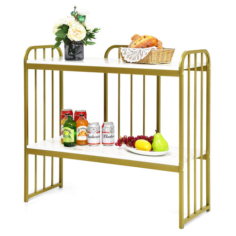 2-Tier Narrow Console Table with Storage Shelf for Entryway