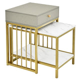 2-Piece Nesting Coffee Table Set with Drawer and Shelf