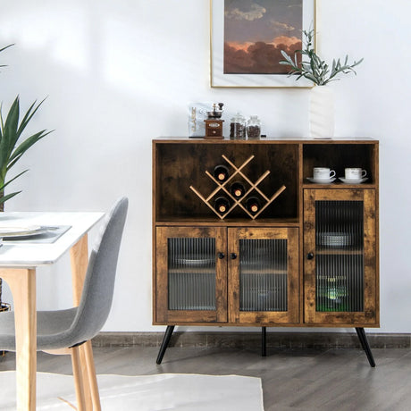 Vintage Sideboard with Adjustable Shelves for Dining / Living / Study Rustic Brown