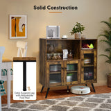 Vintage Sideboard with Adjustable Shelves for Dining / Living / Study Rustic Brown