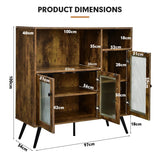 Vintage Sideboard with Adjustable Shelves for Dining / Living / Study Rustic Brown