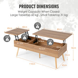 Accent Coffee Table with 2 Hidden Compartments for Living Room
