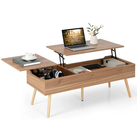 Accent Coffee Table with 2 Hidden Compartments for Living Room