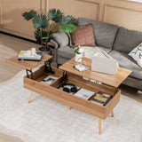 Accent Coffee Table with 2 Hidden Compartments for Living Room