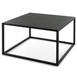 Modern Square Leisure Coffee Table  with Faux Marble Tabletop-Black