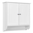 Wall Mounted Bathroom Storage Medicine Cabinet with Towel Bar-White