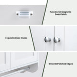 Wall Mounted Bathroom Storage Medicine Cabinet with Towel Bar-White