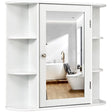 Multipurpose Mount Wall Mirror Bathroom Storage Cabinet-White