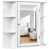 Multipurpose Mount Wall Mirror Bathroom Storage Cabinet-White