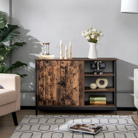 Buffet Sideboard Storage Cabinet with Display Shelf