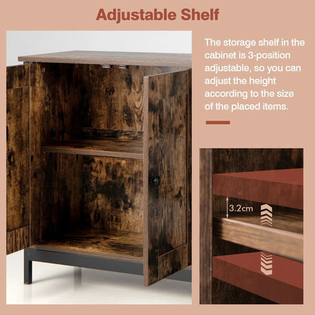 Buffet Sideboard Storage Cabinet with Display Shelf