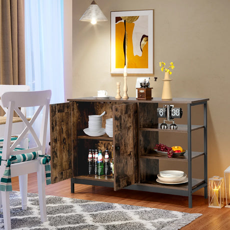 Buffet Sideboard Storage Cabinet with Display Shelf
