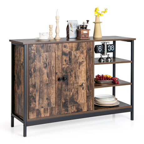 Buffet Sideboard Storage Cabinet with Display Shelf