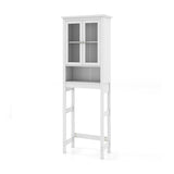 Over the Toilet Storage Cabinet with Double Tempered Glass Doors