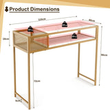 2-tier Faux Marble Sofa Table with Open Shelf  for Living Room