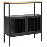 Modern Kitchen Storage Cabinet with Heavy-duty Metal Frame for Cafe