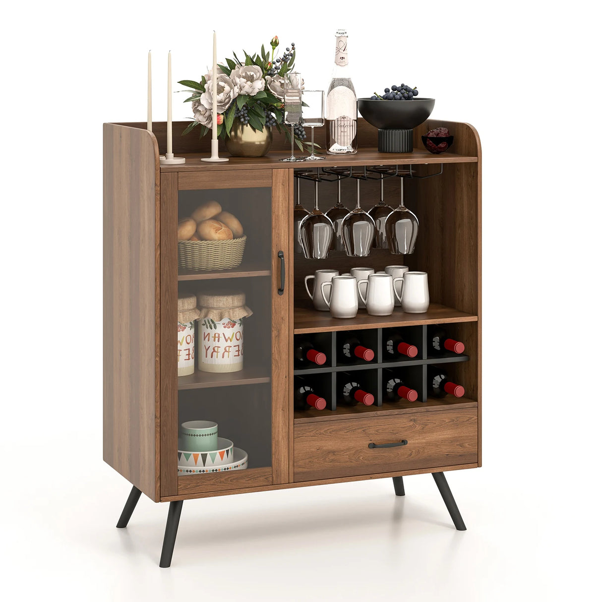 Buffet Sideboard with Removable Wine Rack for Kitchen, Dining Room