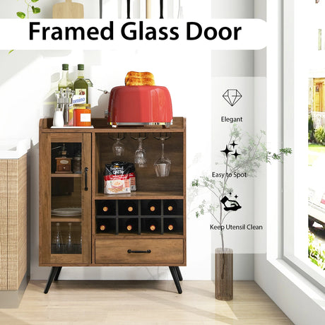 Buffet Sideboard with Removable Wine Rack for Kitchen, Dining Room