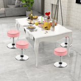 360 Swivel Adjustable Stool with PU Leather Seat-Pink