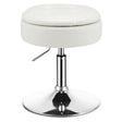 360 Swivel Adjustable Stool with PU Leather Seat-White
