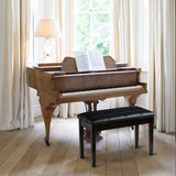 Solid Wood PU Leather Piano Double Duet Keyboard Bench-Black