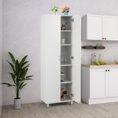 73.5 Inch Freestanding Double Door Tall Versatile Storage Organizer