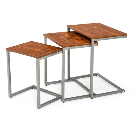 3 Set Nesting Coffee Table with Vintage Style for Living Room