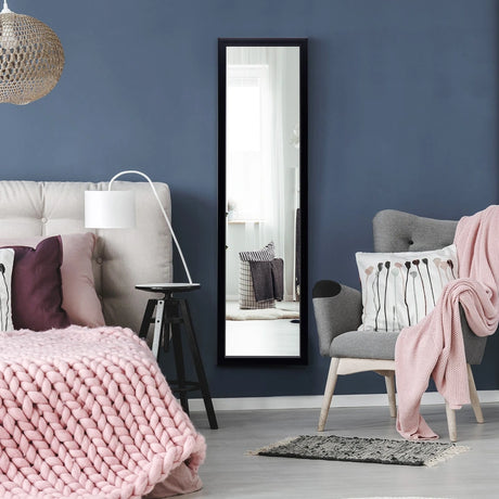 Full Length Mirror with Hanging Hooks for Bedroom Black